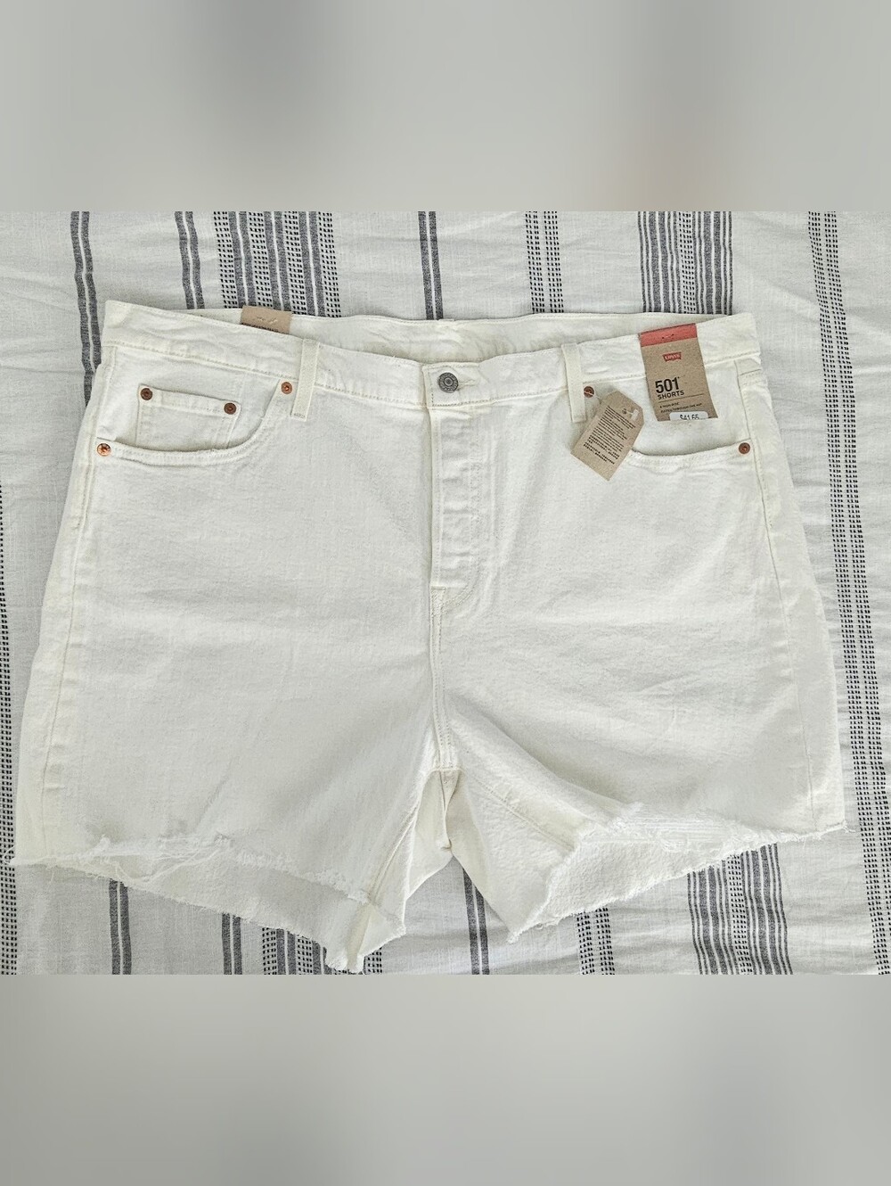 Levi's 501 White Denim Cutoff Shorts